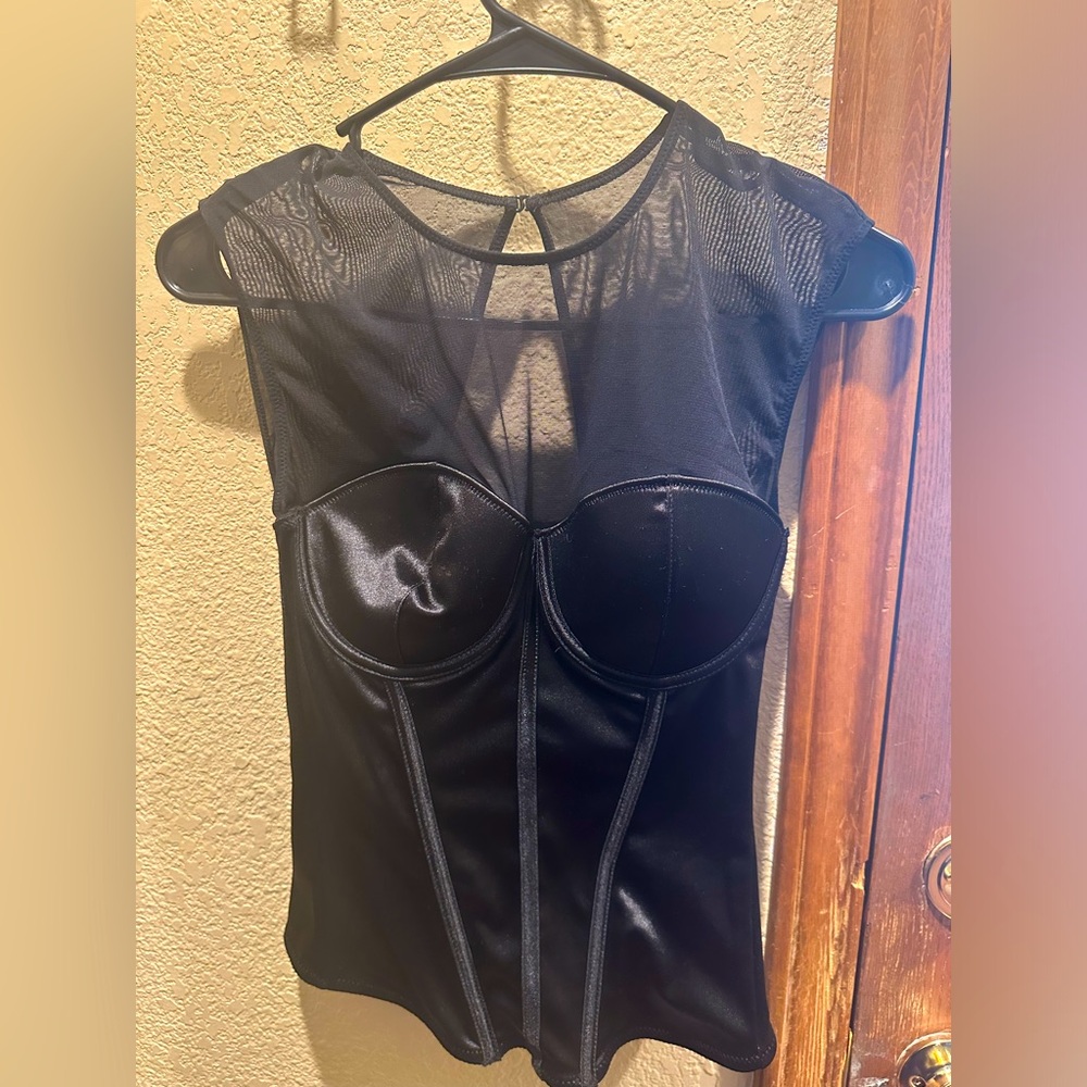 Spirit Halloween Faux Leather Corset Top